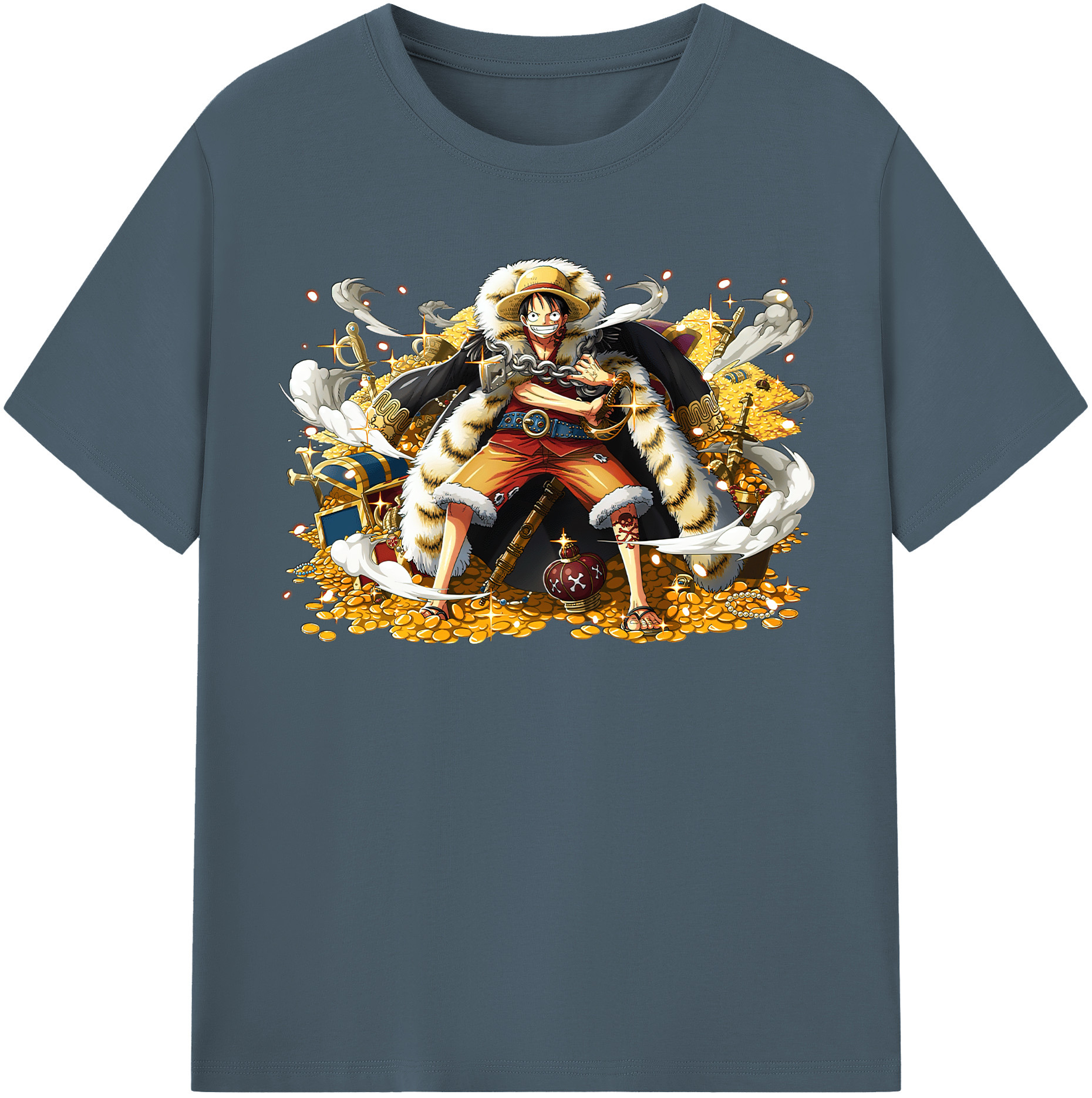 ワンピース モンキー・D・ルフィ ONE PIECE Monkey D. Luffy 綿100％半袖Tシャツ（フロントプリント）